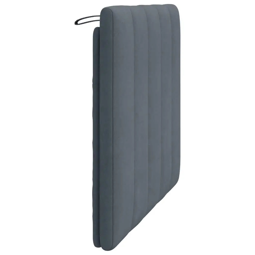 Headboard Cushion Grey Velvet 107cm King Single Foam Padded Wall Mount