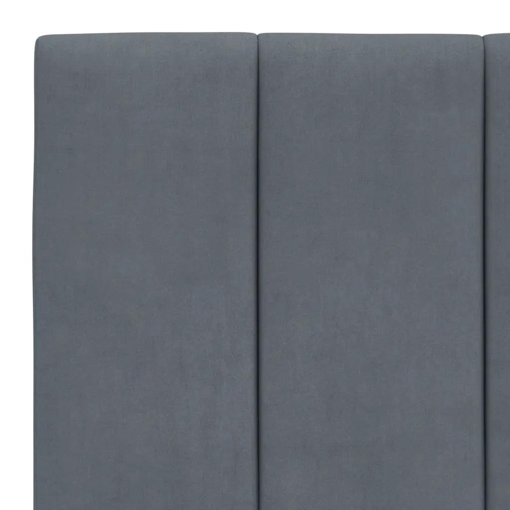 Headboard Cushion Grey Velvet 107cm King Single Foam Padded Wall Mount