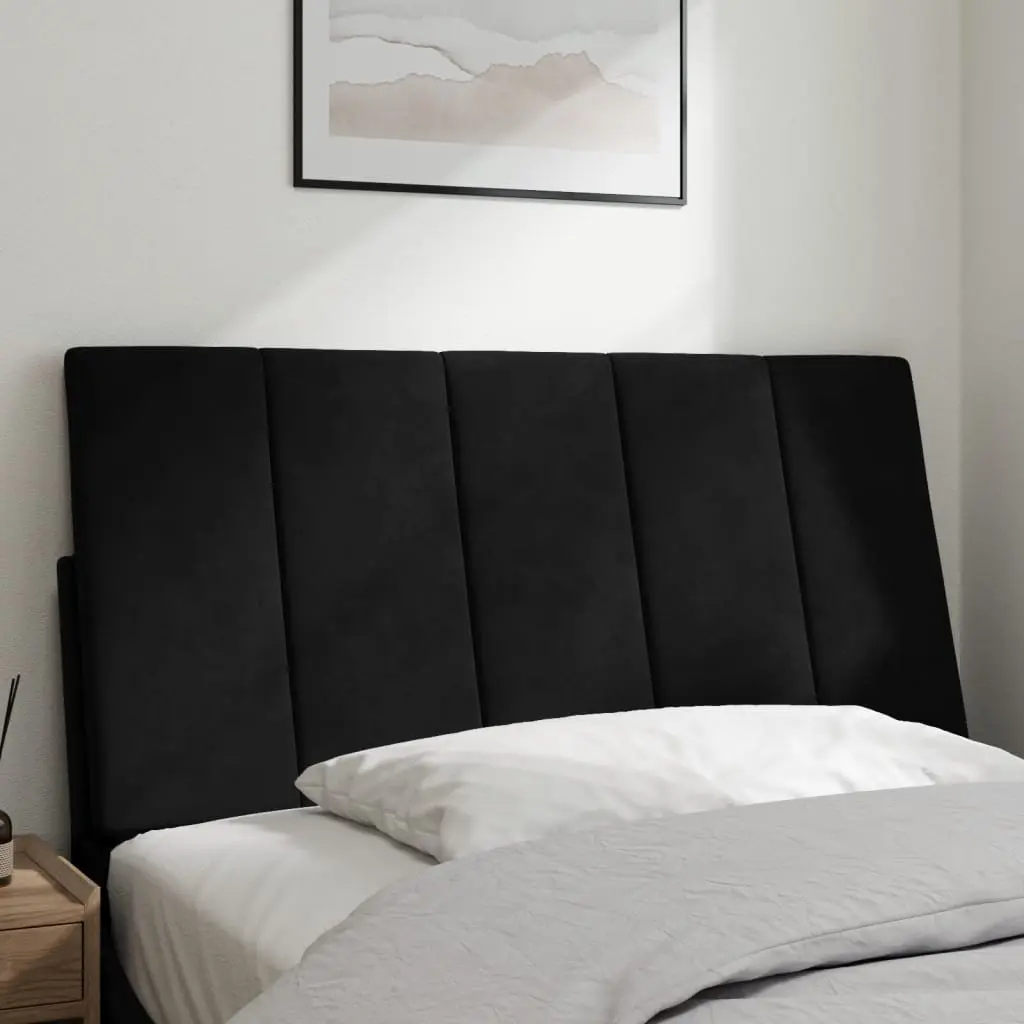 Headboard Cushion Velvet 107cm Black Foam Filling Soft Support