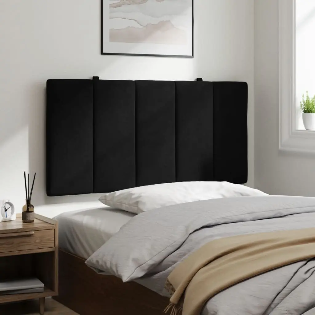 Headboard Cushion Velvet 107cm Black Foam Filling Soft Support