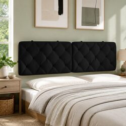 Elegant Black Velvet Headboard Cushion 180 cm