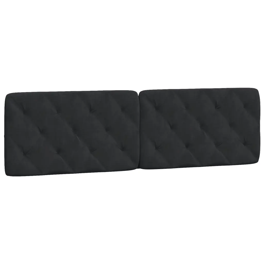 Headboard Cushion Black Velvet 180 cm Upholstered Wall Mount Bed Pillow Support