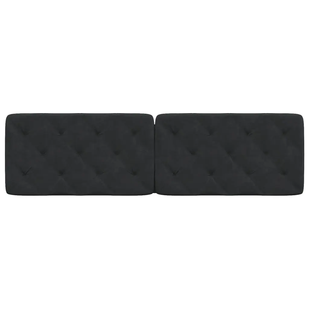 Headboard Cushion Black Velvet 180 cm Upholstered Wall Mount Bed Pillow Support