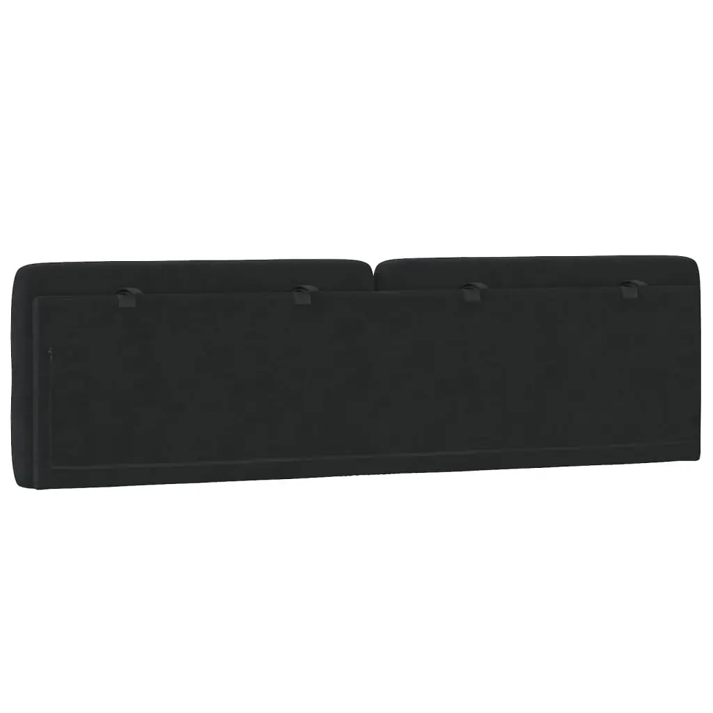 Headboard Cushion Black Velvet 180 cm Upholstered Wall Mount Bed Pillow Support