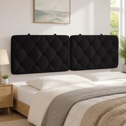 Luxurious Black Velvet Queen Headboard Cushion 152cm