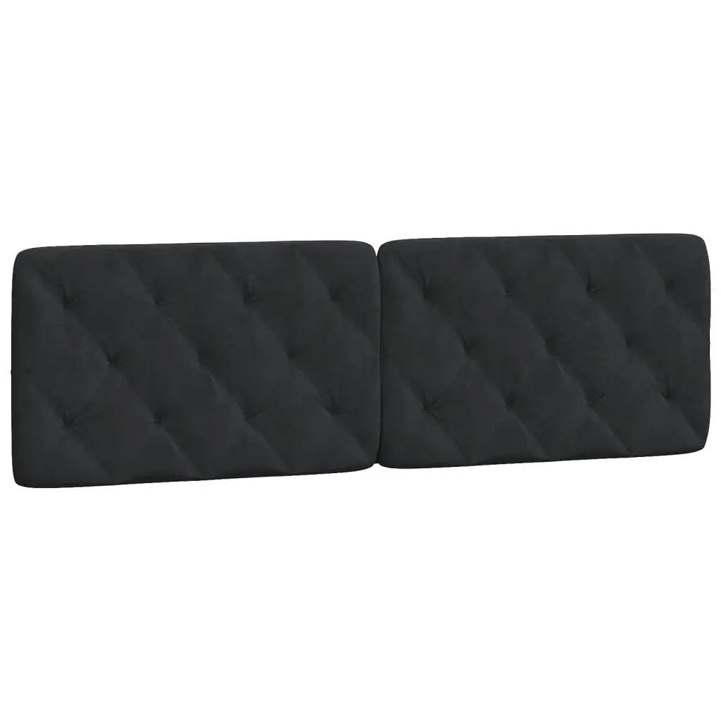 Queen Headboard Cushion 152cm Black Velvet Upholstered Bedroom Wall Mount