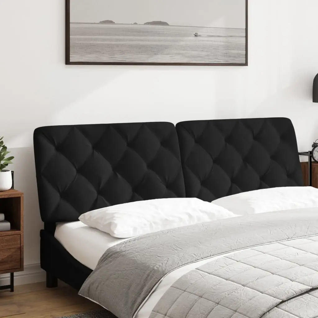 Queen Headboard Cushion 152cm Black Velvet Upholstered Bedroom Wall Mount
