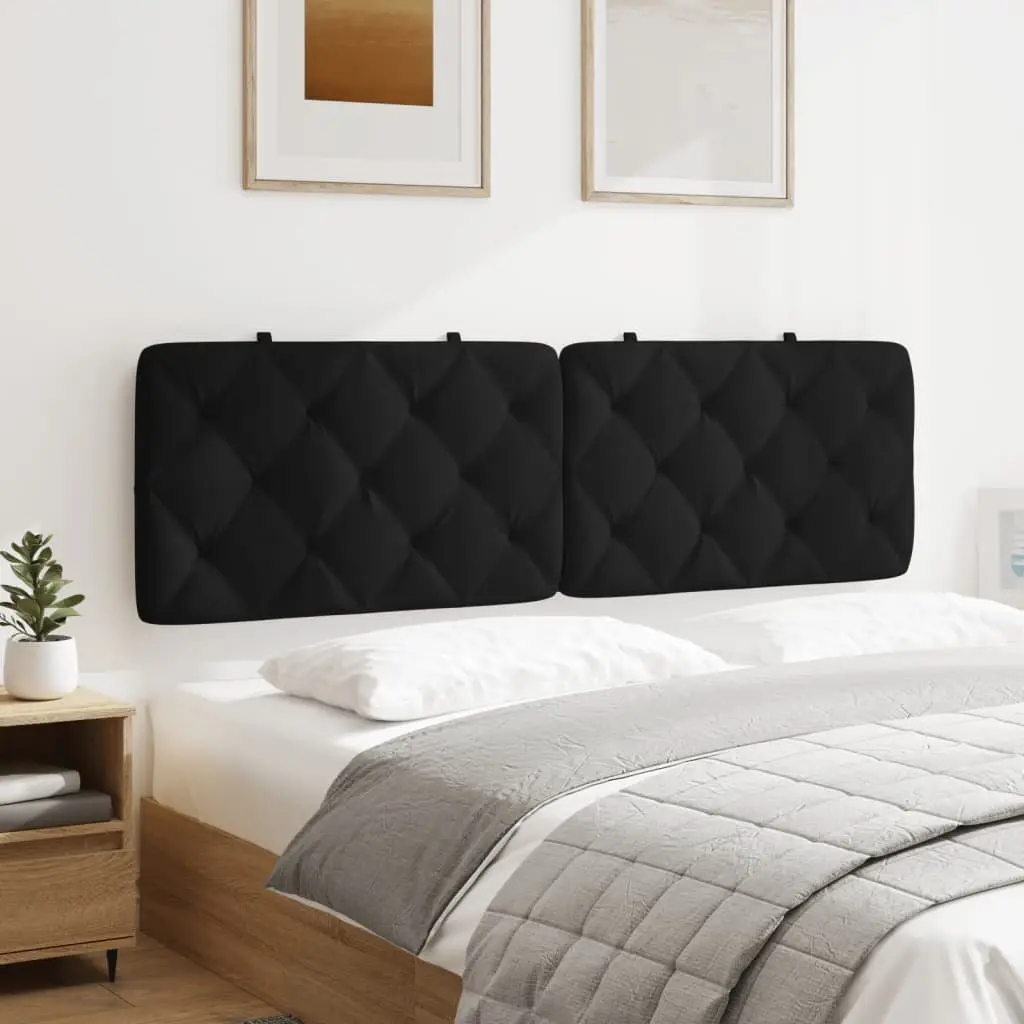 Queen Headboard Cushion 152cm Black Velvet Upholstered Bedroom Wall Mount