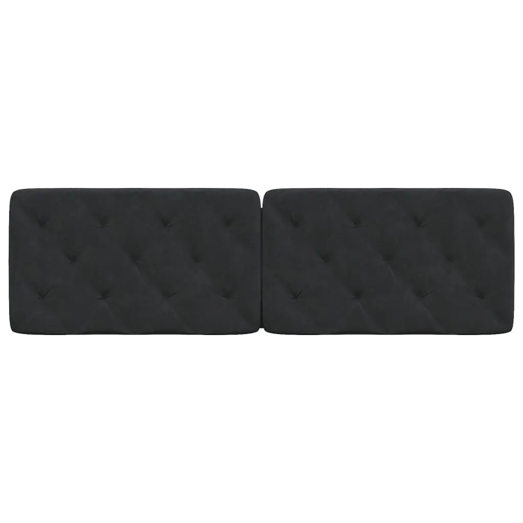Queen Headboard Cushion 152cm Black Velvet Upholstered Bedroom Wall Mount
