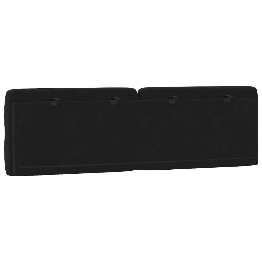 Queen Headboard Cushion 152cm Black Velvet Upholstered Bedroom Wall Mount