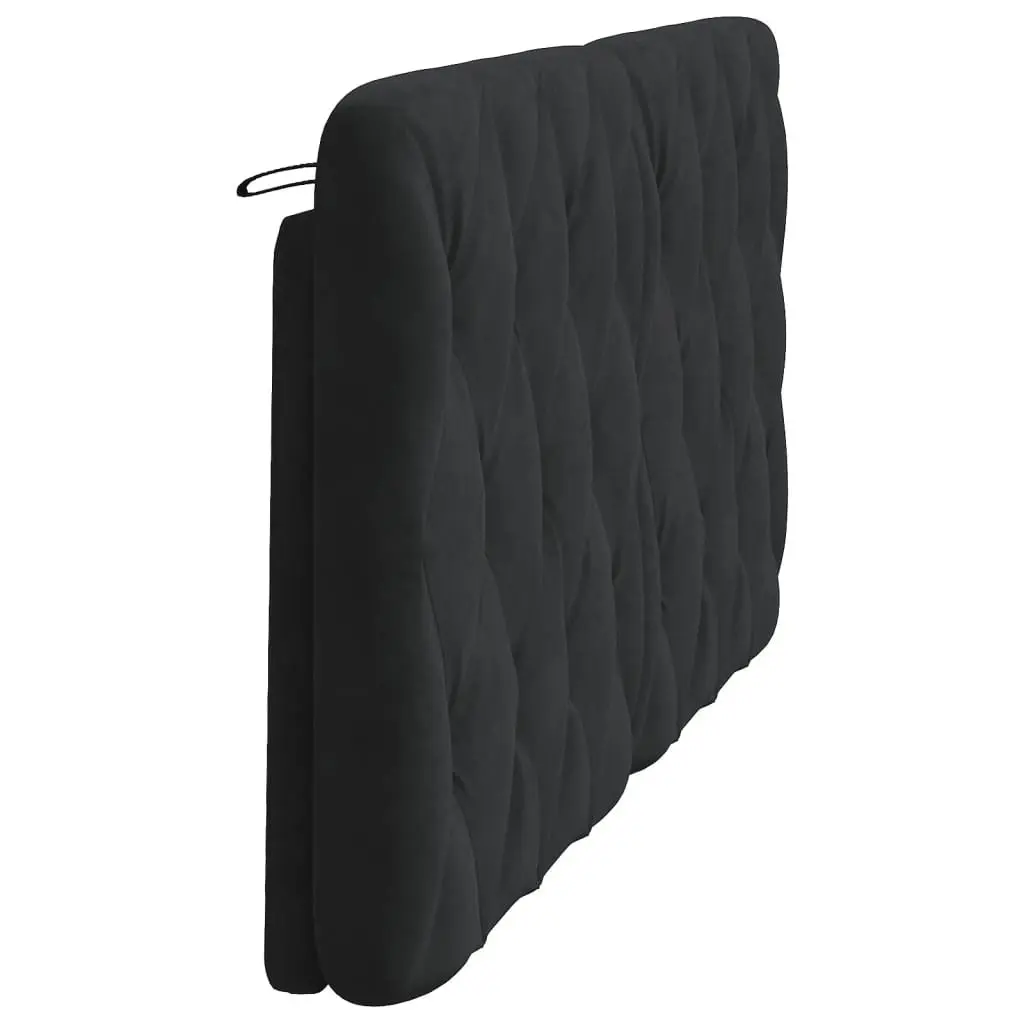 Queen Headboard Cushion 152cm Black Velvet Upholstered Bedroom Wall Mount