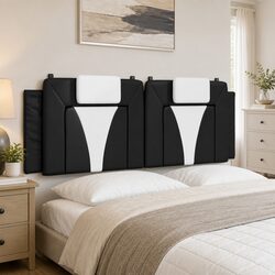 Stylish Black White Faux Leather Headboard Cushion