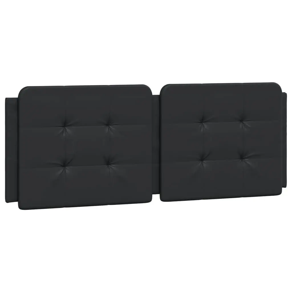 Headboard Cushion Black 137cm Wall Mounted Faux Leather Foam Padded