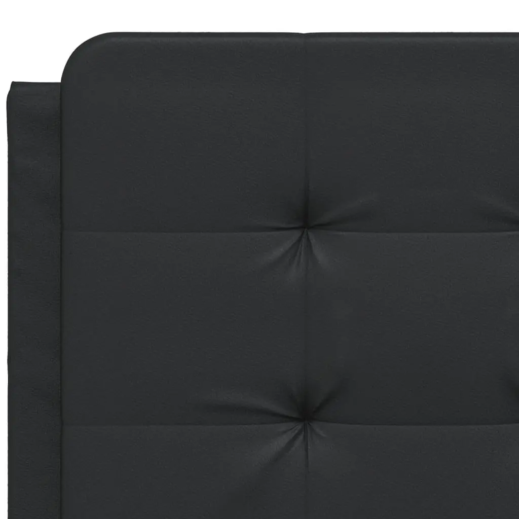 Headboard Cushion Black 137cm Wall Mounted Faux Leather Foam Padded