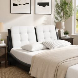 Upholstered Wall-Mounted Headboard Cushion 137cm White Black