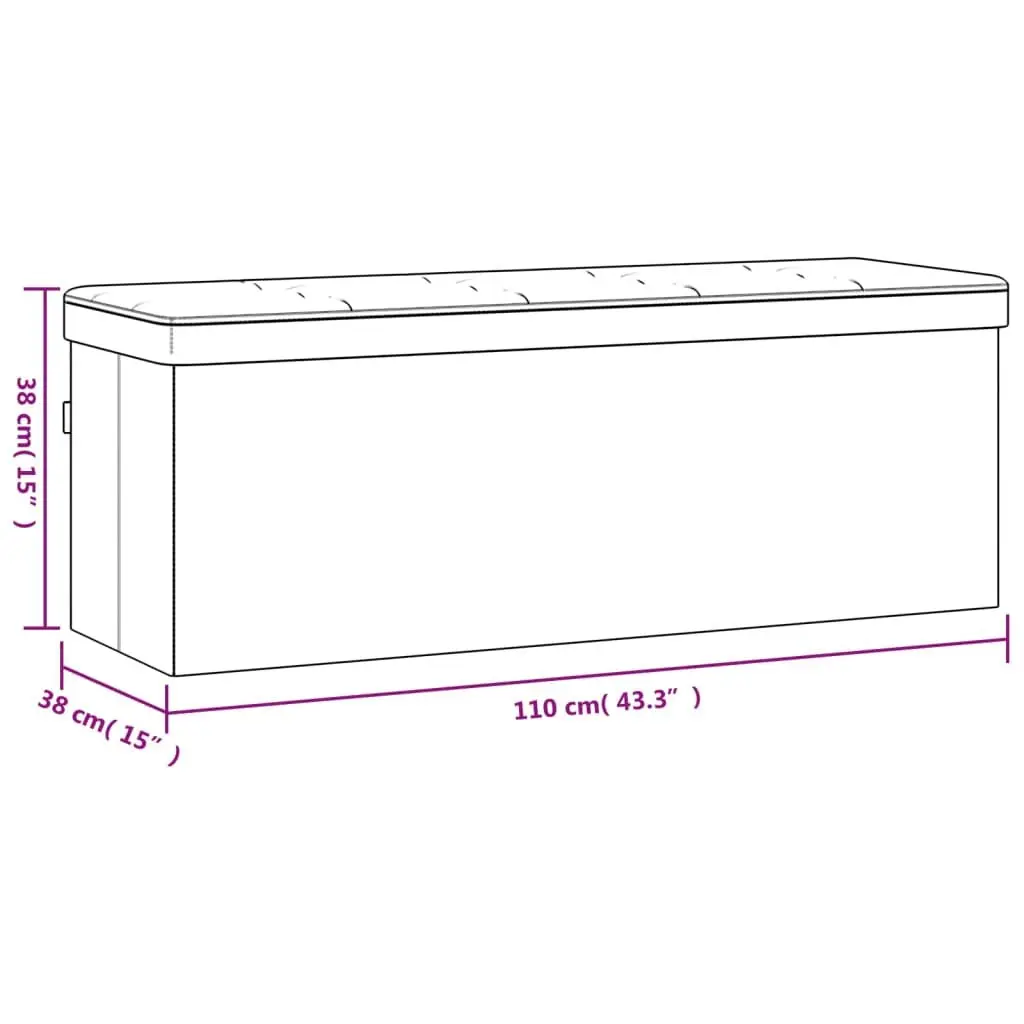 Storage Bench Foldable Grey Upholstered Seat Box Engineered Wood Faux Linen