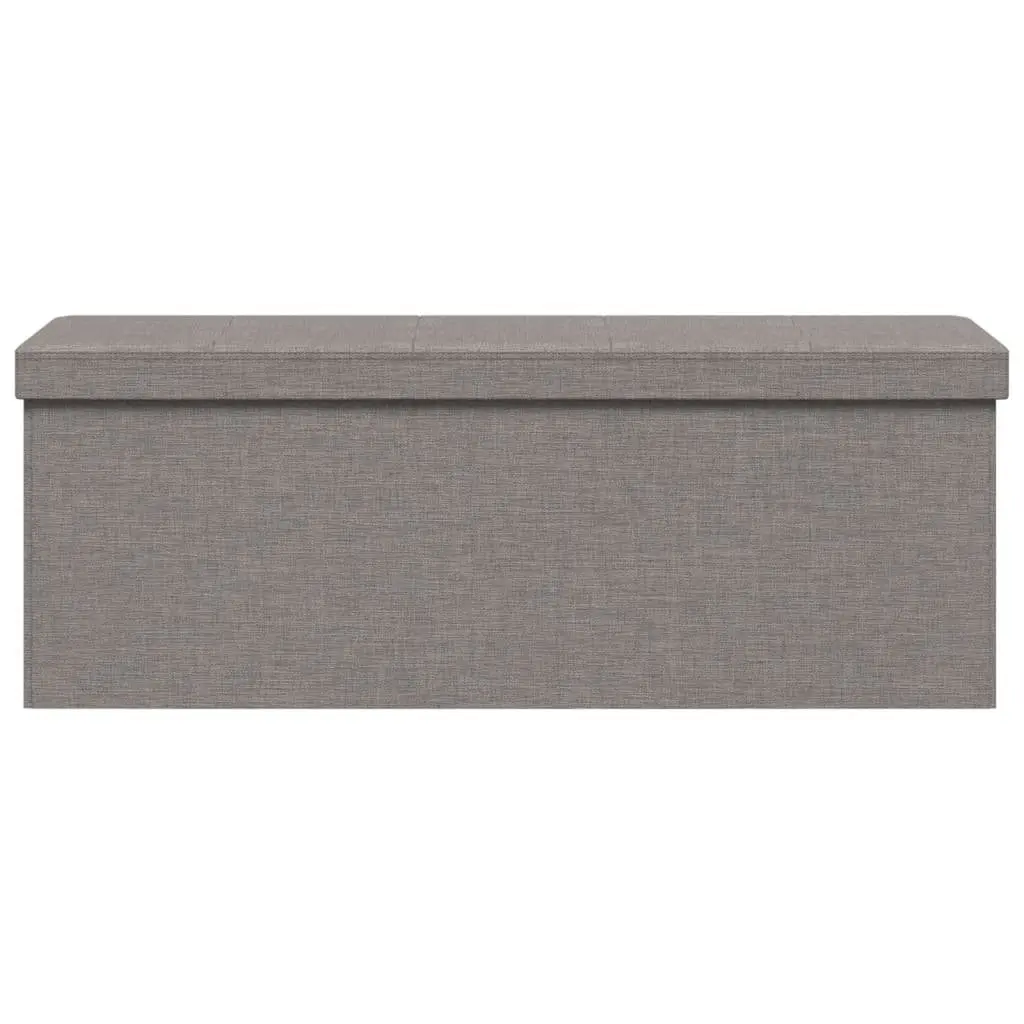Storage Bench Foldable Grey Upholstered Seat Box Engineered Wood Faux Linen