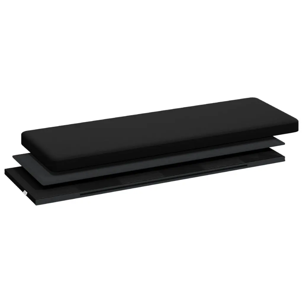 Storage Bench Foldable Black PVC Seat Ottoman Hallway Entryway Furniture Box