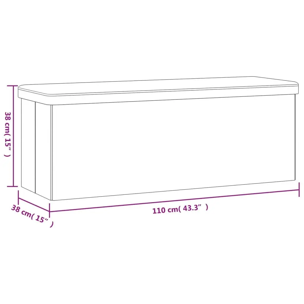 Storage Bench Foldable Black PVC Seat Ottoman Hallway Entryway Furniture Box