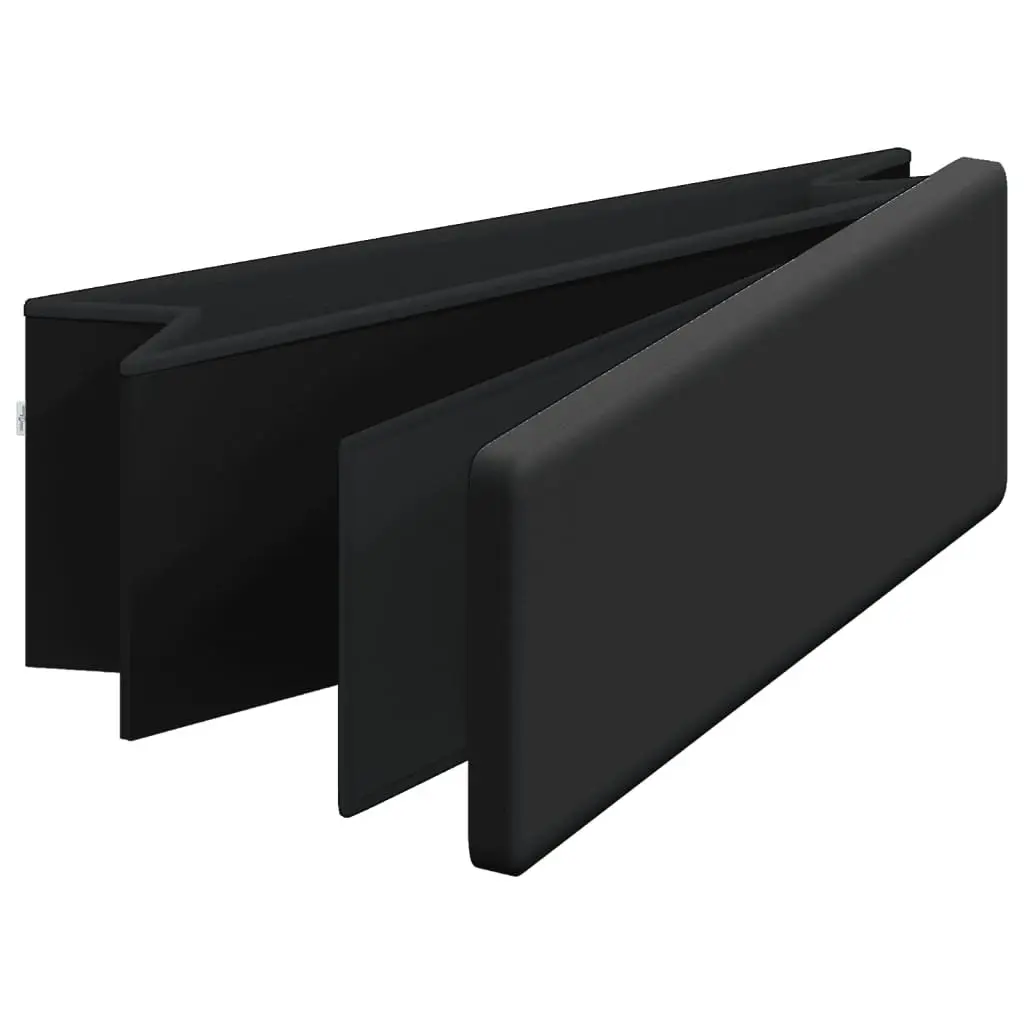 Storage Bench Foldable Black PVC Seat Ottoman Hallway Entryway Furniture Box