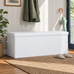 Versatile White Storage Bench for Every Room
