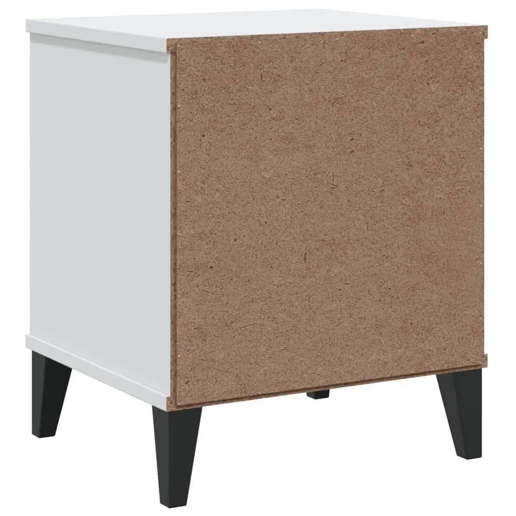 Engineered Wood Nightstand White Storage Cabinet for Bedroom or Living Room