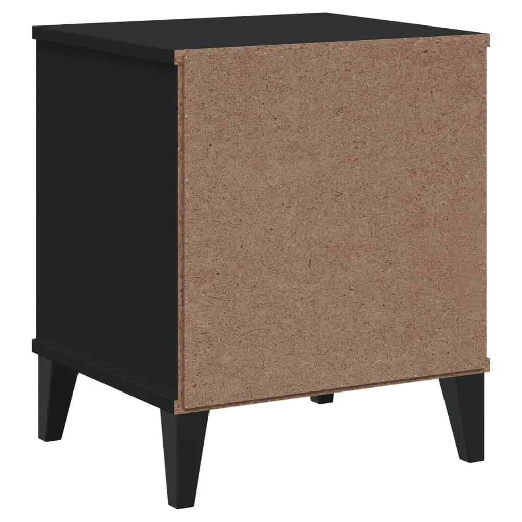 Black Engineered Wood Nightstand Storage Table Bedroom or Living Room Furniture
