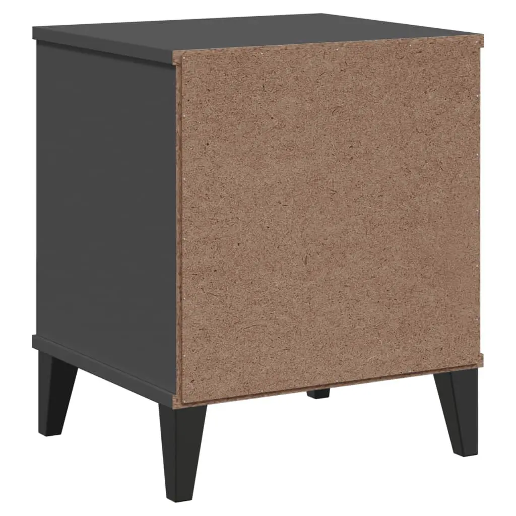 Engineered Wood Bedside Cabinet Anthracite Grey Nightstand Storage Bedroom