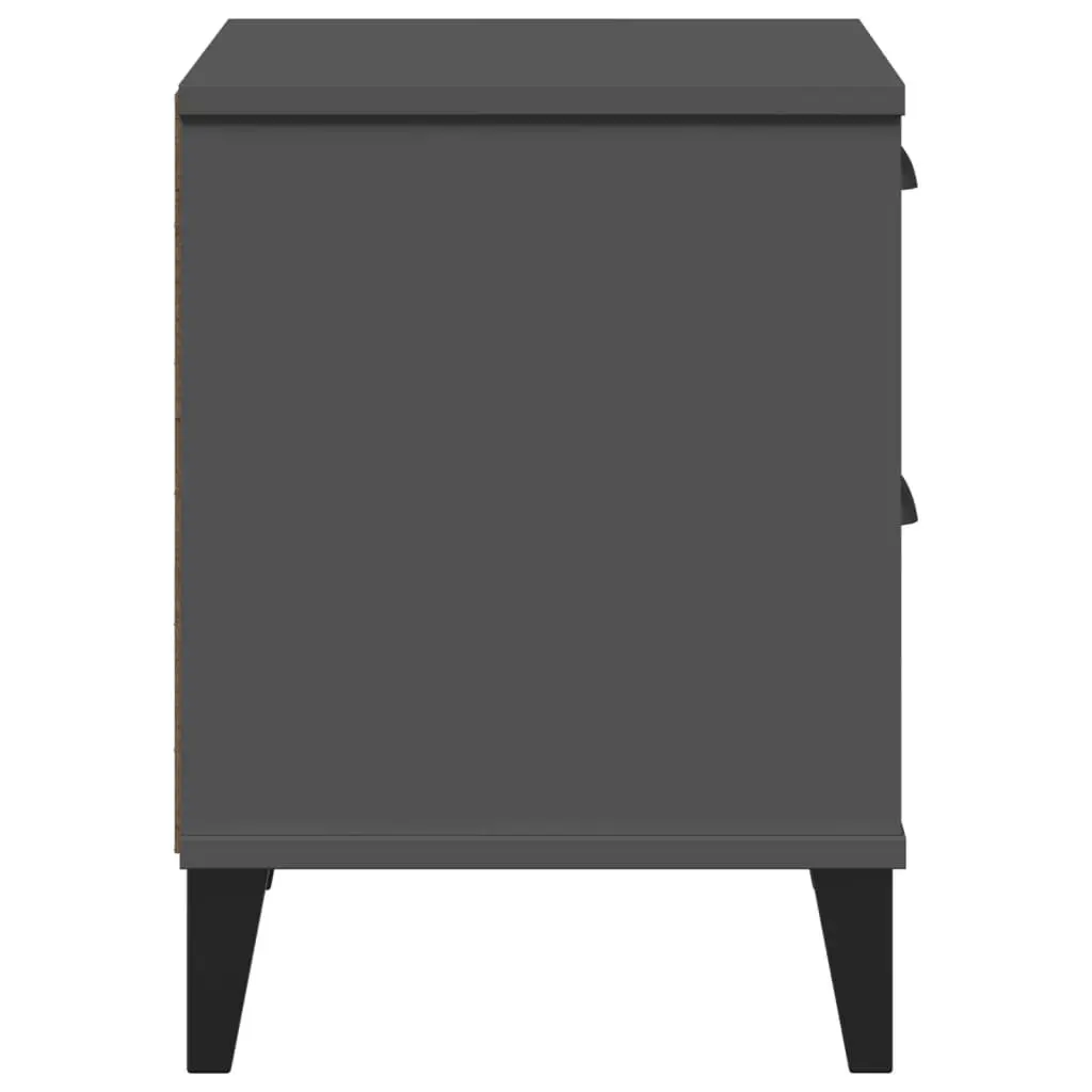 Engineered Wood Bedside Cabinet Anthracite Grey Nightstand Storage Bedroom