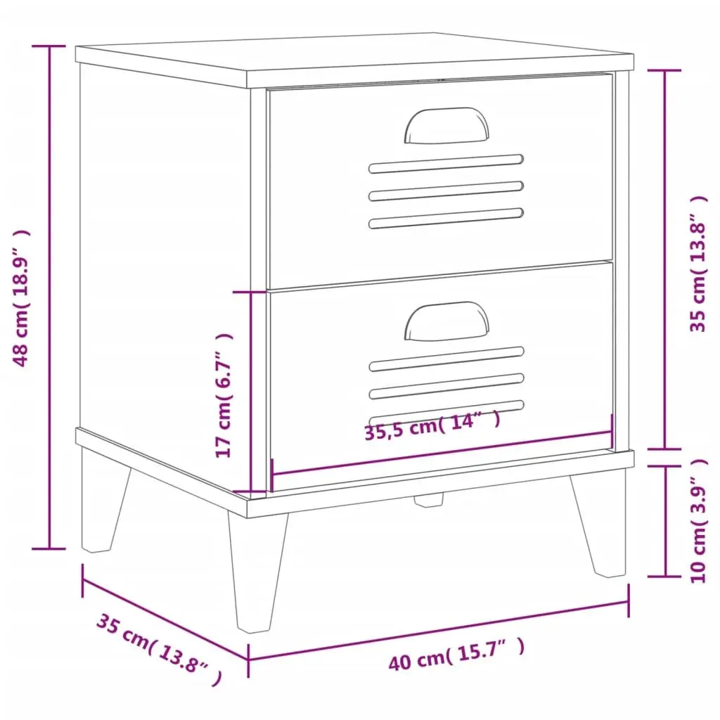 Engineered Wood Bedside Cabinet Anthracite Grey Nightstand Storage Bedroom