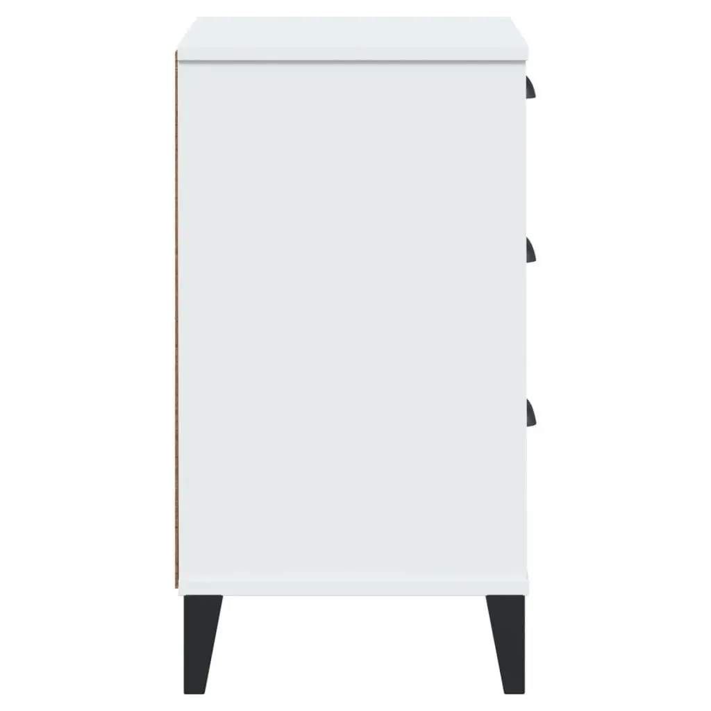 Bedside Cabinet White Engineered Wood Bedroom Storage Table