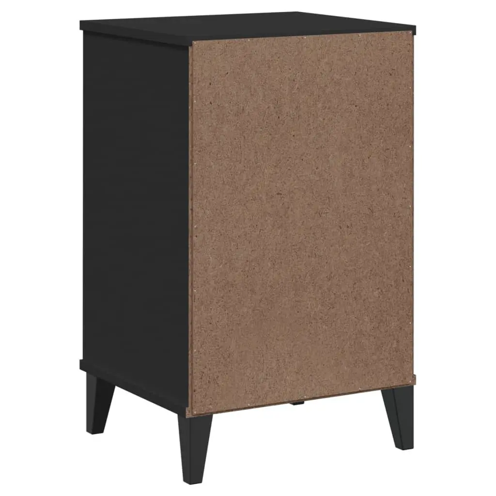 Engineered Wood Black Nightstand Storage Bedside Cabinet for Bedroom