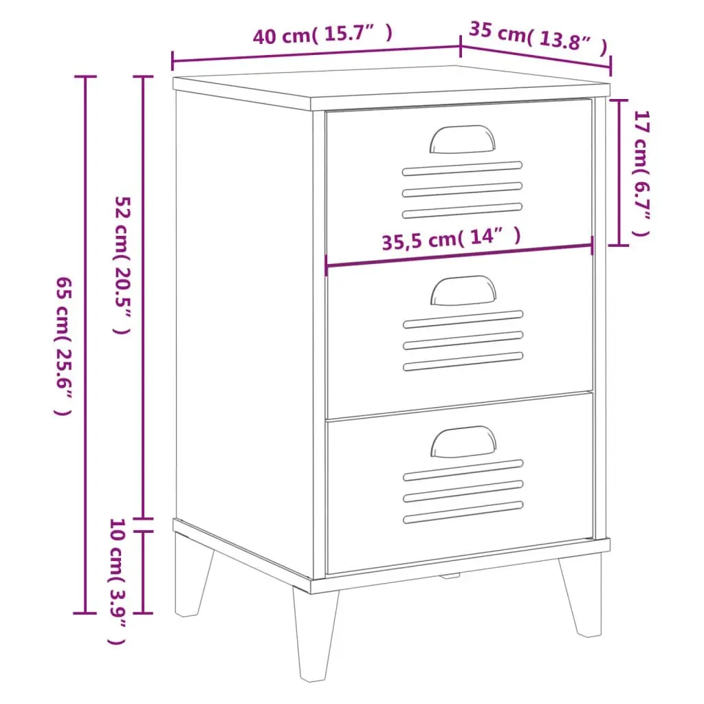 Engineered Wood Black Nightstand Storage Bedside Cabinet for Bedroom