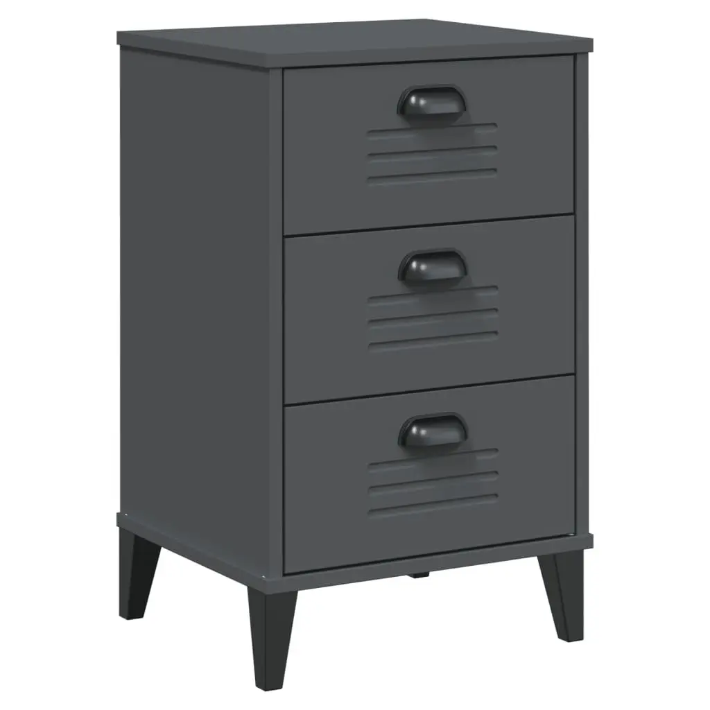 Bedside Cabinet Industrial Anthracite Grey Engineered Wood