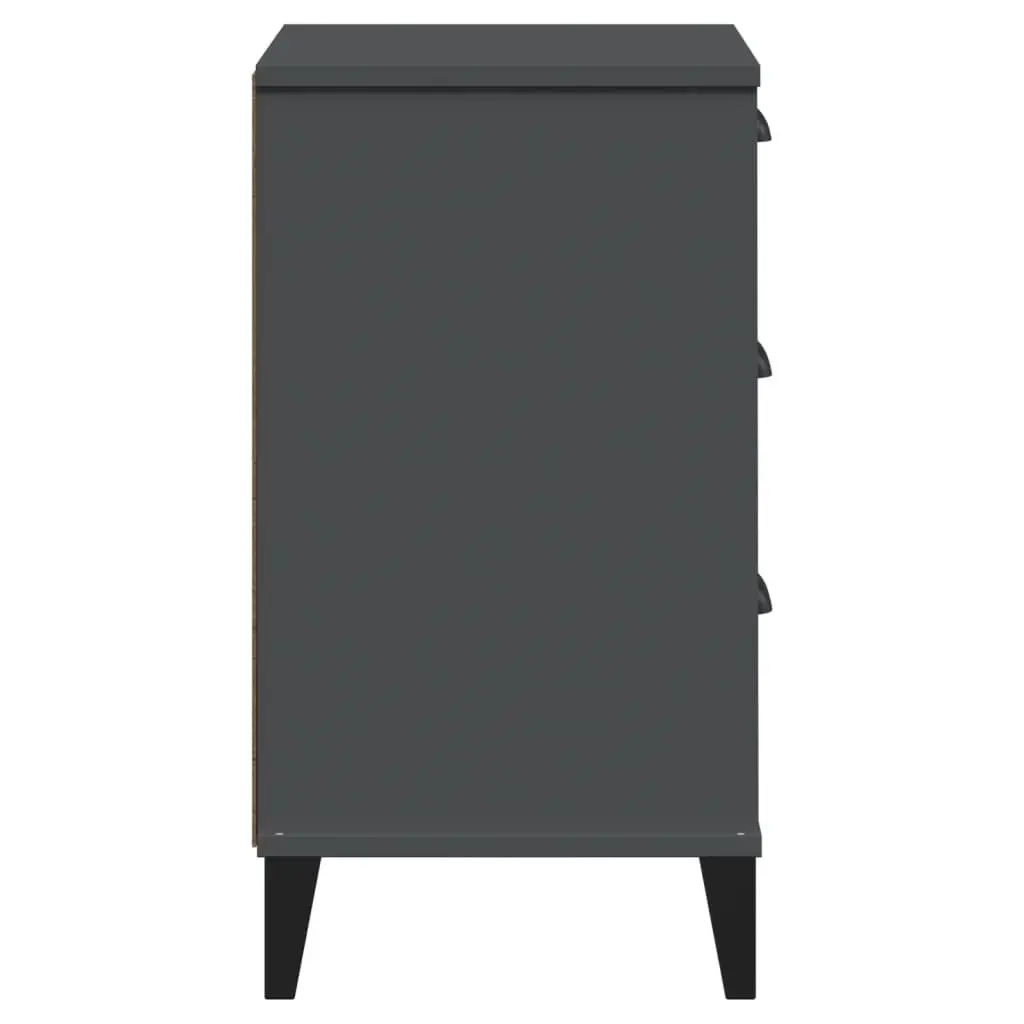 Bedside Cabinet Industrial Anthracite Grey Engineered Wood