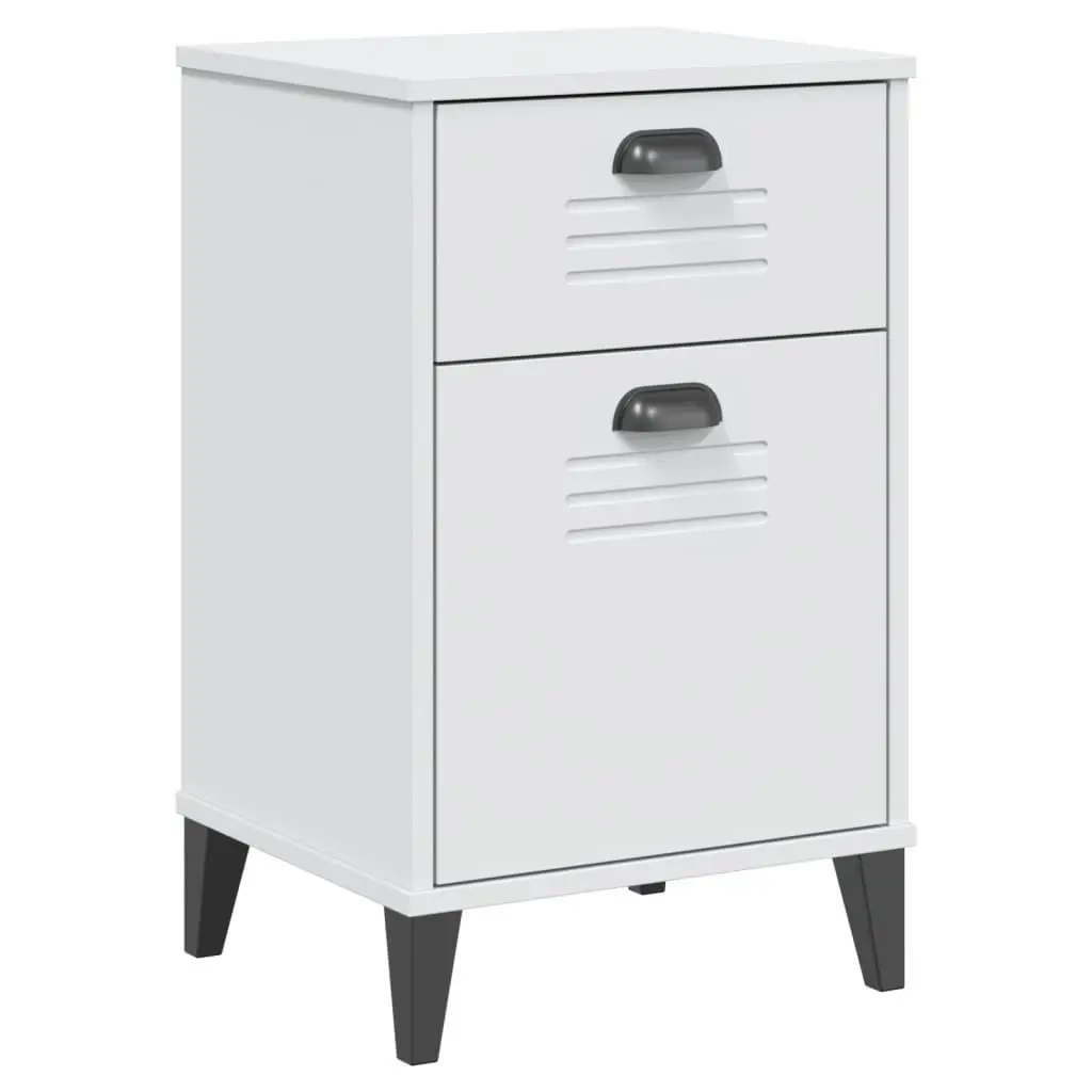 White Nightstand Storage Table Bedroom Bedside Cabinet Engineered Wood with Handles
