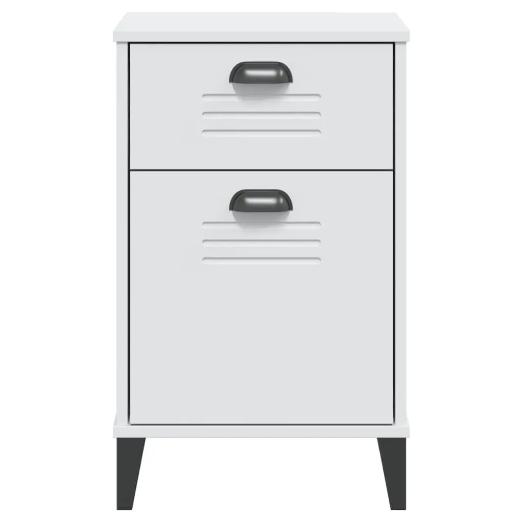 White Nightstand Storage Table Bedroom Bedside Cabinet Engineered Wood with Handles