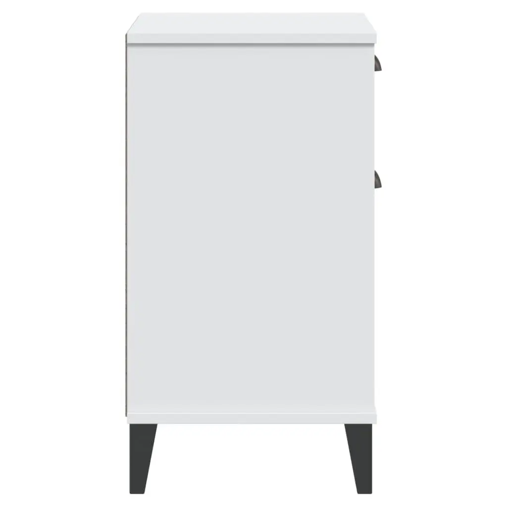 White Nightstand Storage Table Bedroom Bedside Cabinet Engineered Wood with Handles