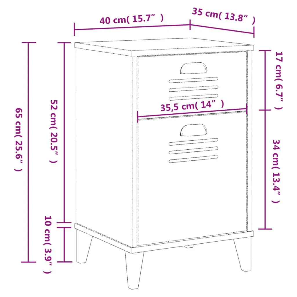 White Nightstand Storage Table Bedroom Bedside Cabinet Engineered Wood with Handles