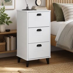 White Engineered Wood Bedside Cabinet for Your Space