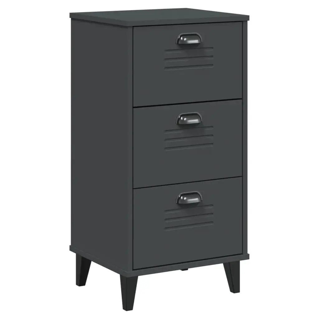 Anthracite Grey Engineered Wood Bedside Cabinet