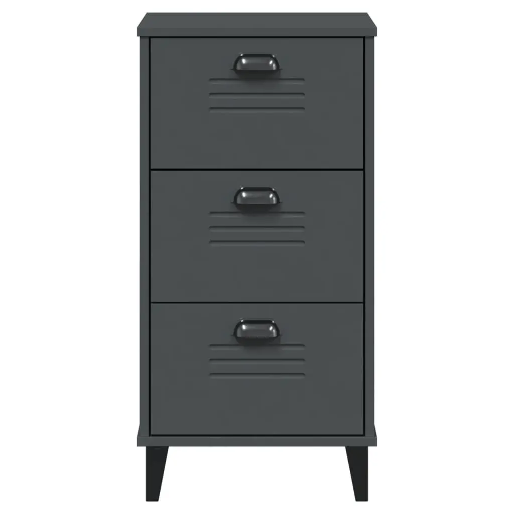 Anthracite Grey Engineered Wood Bedside Cabinet