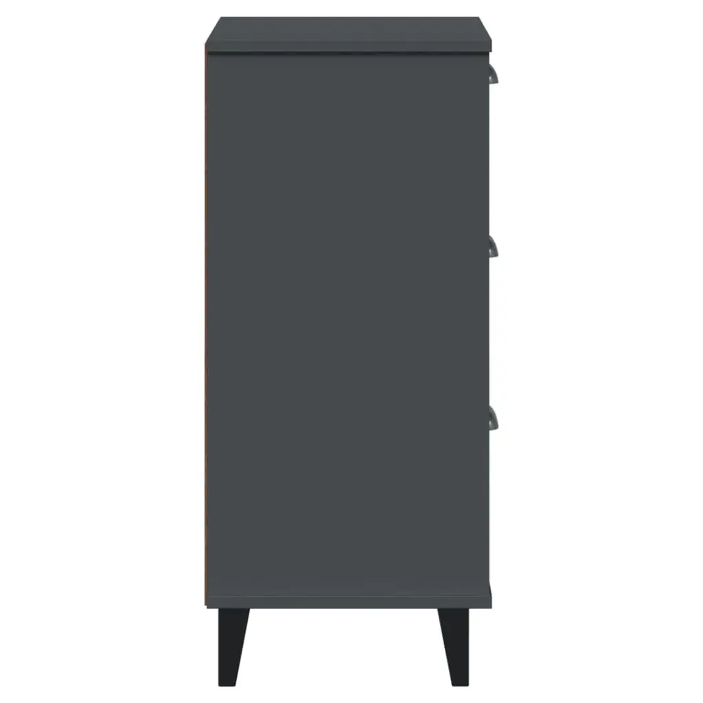 Anthracite Grey Engineered Wood Bedside Cabinet