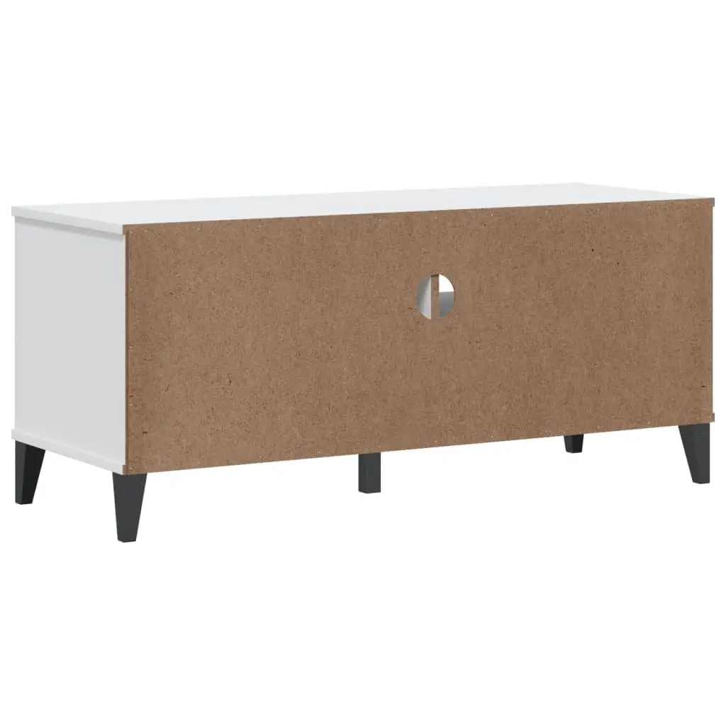White Engineered Wood TV Cabinet for Media Storage
