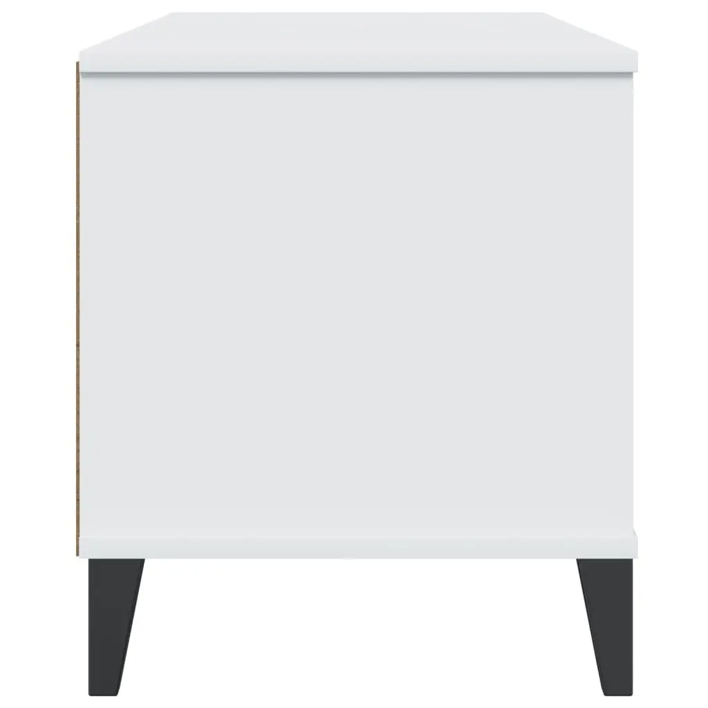 White Engineered Wood TV Cabinet for Media Storage