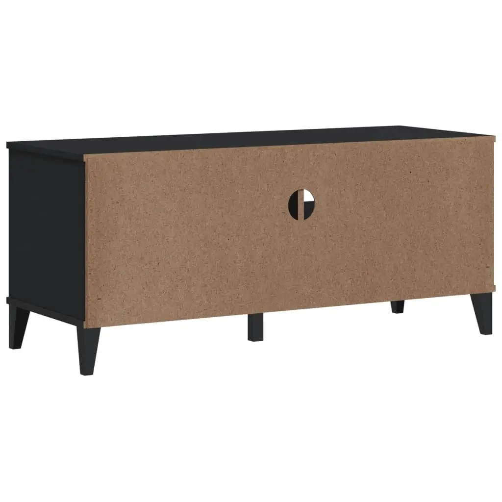 TV Cabinet Black Engineered Wood Media Storage Unit Industrial Design Sideboard