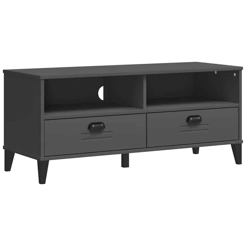 Anthracite Grey Engineered Wood TV Cabinet for Living Rooms