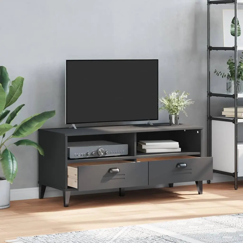Anthracite Grey Engineered Wood TV Cabinet for Living Rooms