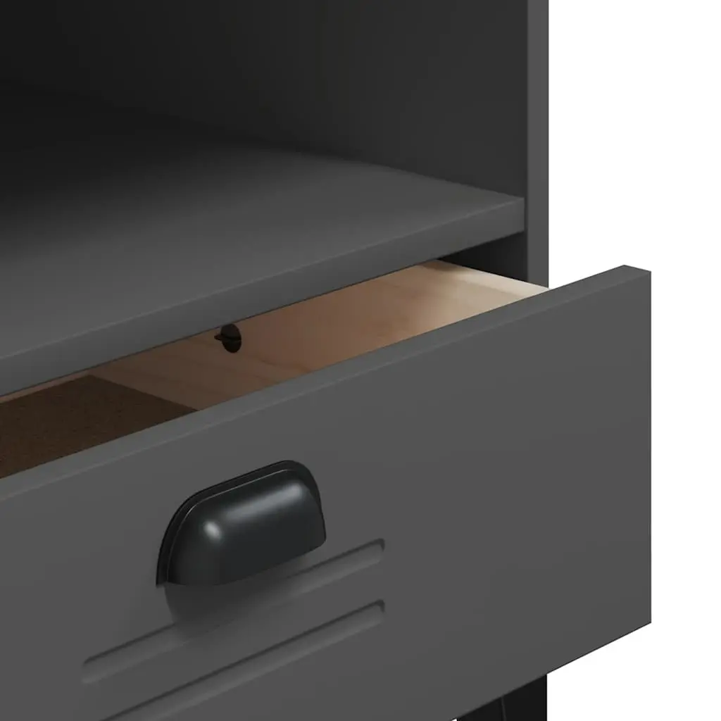 Anthracite Grey Engineered Wood TV Cabinet for Living Rooms