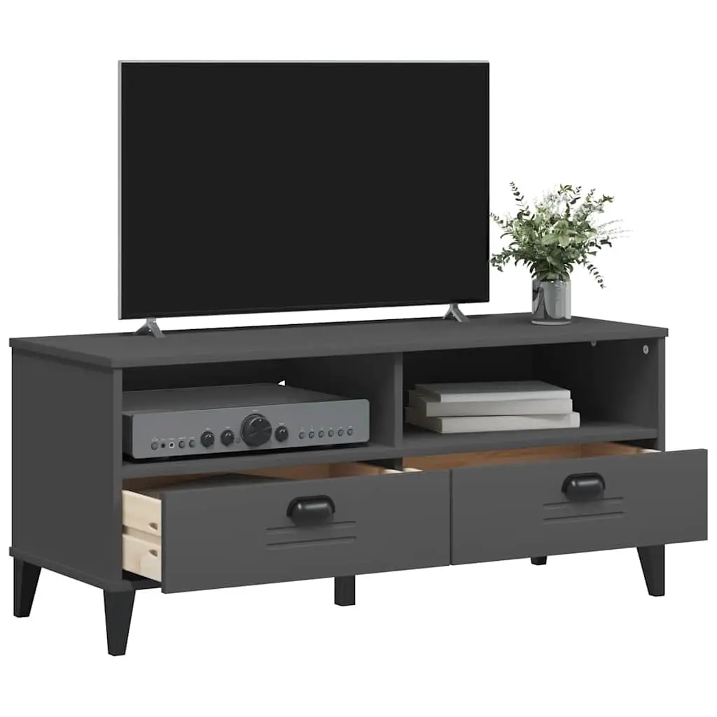 Anthracite Grey Engineered Wood TV Cabinet for Living Rooms